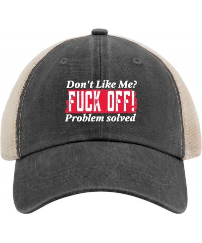 Funny Hats Don't Like Me? Fuck Off! Problem Solved Hats for Womens Sun hat Funny hat Workout hat Allblack $11.47 Sun Hats