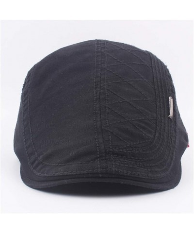 Newsboy Hats for Men Simple Beret Cap Cotton Flat Cap Men's Women's Breathable Style Retro Beret Outdoor Visor Cap (Color : L...