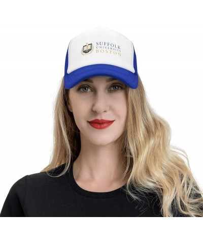 Suffolk University Trucker Hats for Both Men and Women - Mesh Baseball Snapback Hats Blue $9.89 Baseball Caps