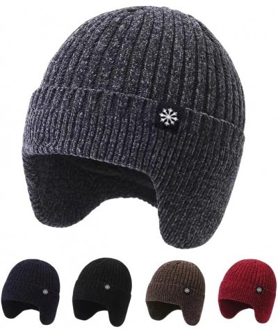 Knitted Hat Men's Winter Hat Knitted Wool Solid Color Beanie Hat Men's Warm Skull Hat Thickened Outdoor Ski Hat Coffee $16.22...