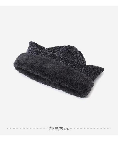 Knitted Hat Men's Winter Hat Knitted Wool Solid Color Beanie Hat Men's Warm Skull Hat Thickened Outdoor Ski Hat Coffee $16.22...