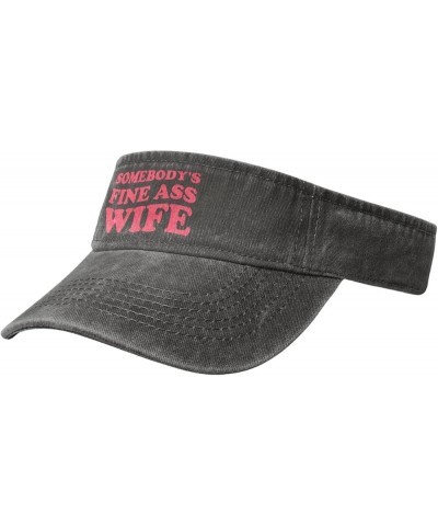 Somebody's Fine Ass Wife Sport Sun Visor Hats for Men & Women Empty Top Baseball Cap Sunscreen Visor Caps,Black Deep Heather ...