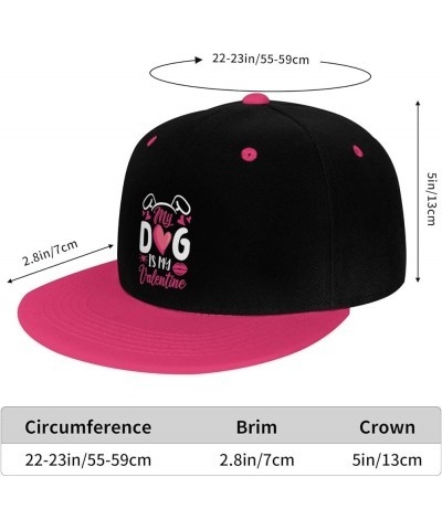 My Dog is My Valentine Snapback Hat for Men Women Baseball Cap Trucker Flat Bill Hats Dad Caps Pink $10.67 Baseball Caps