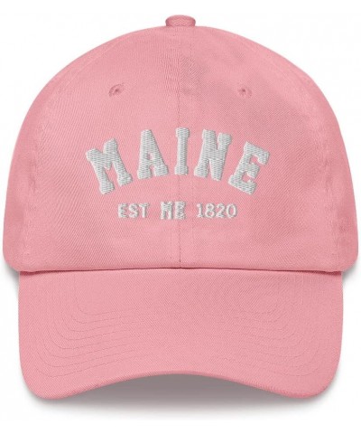 Maine ME State Dad Hats, I Love Maine Retro Vintage Pride USA Gifts Men Women Trucker Baseball Embroidered Hat Pink $23.51 Ba...