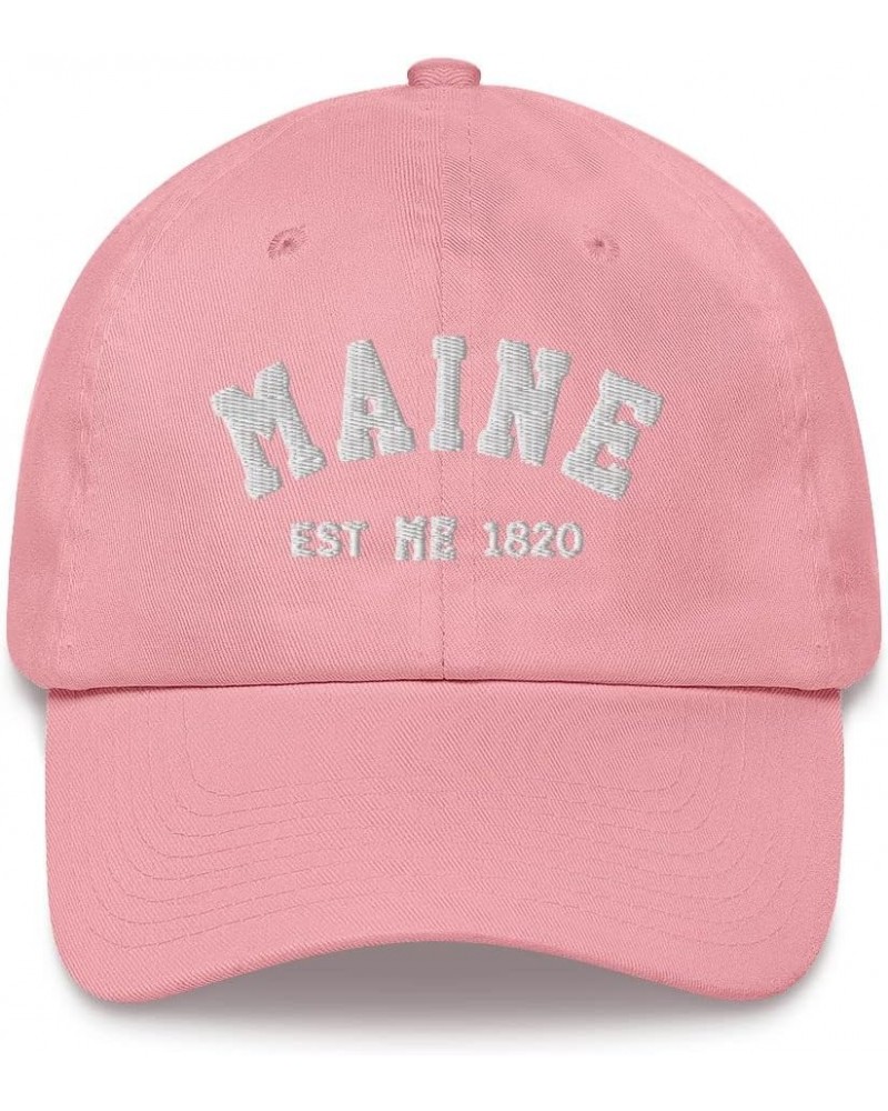 Maine ME State Dad Hats, I Love Maine Retro Vintage Pride USA Gifts Men Women Trucker Baseball Embroidered Hat Pink $23.51 Ba...