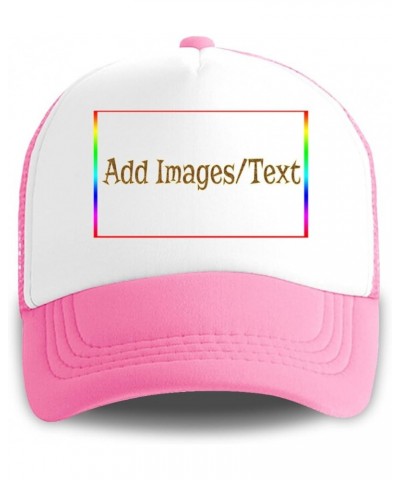 Personalized Sun Hat Add Images Text Curved Mesh Hat Thanksgiving Gifts Pink 0 $12.87 Sun Hats