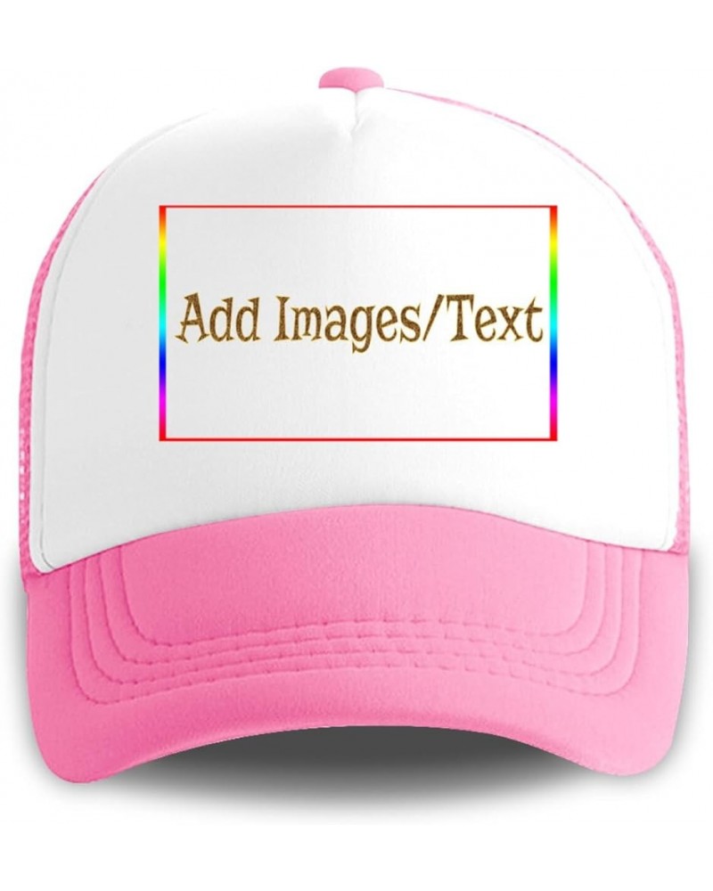 Personalized Sun Hat Add Images Text Curved Mesh Hat Thanksgiving Gifts Pink 0 $12.87 Sun Hats