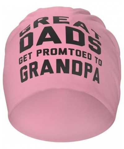 Great Dads Get Promoted to Grandpas Beanie Hat Men Winter Hats Women Skull Cap Slouchy Hats Knit Hedging Hat Black Pink $9.03...