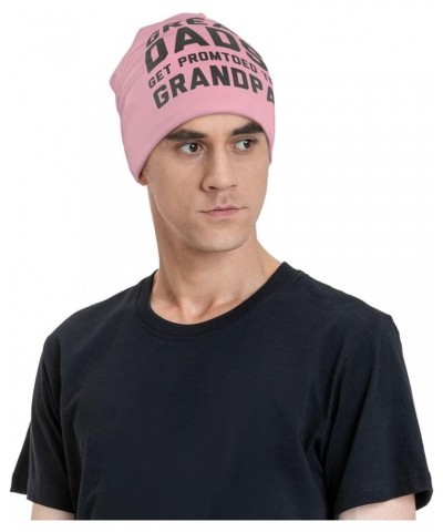 Great Dads Get Promoted to Grandpas Beanie Hat Men Winter Hats Women Skull Cap Slouchy Hats Knit Hedging Hat Black Pink $9.03...