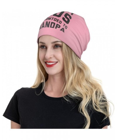 Great Dads Get Promoted to Grandpas Beanie Hat Men Winter Hats Women Skull Cap Slouchy Hats Knit Hedging Hat Black Pink $9.03...