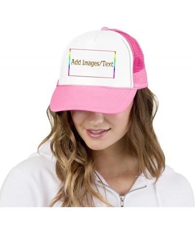 Personalized Sun Hat Add Images Text Curved Mesh Hat Thanksgiving Gifts Pink 0 $12.87 Sun Hats