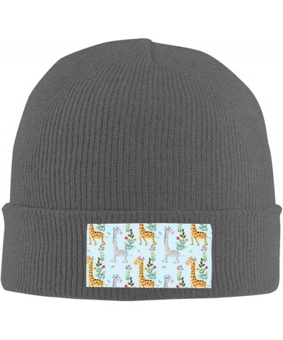 Cute Giraffe Flowers Print Elastic Knitted Hat Multifunction Outdoor Daily Beanie for Men Women Soft Warm Deep Heather $10.16...