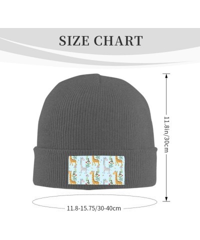 Cute Giraffe Flowers Print Elastic Knitted Hat Multifunction Outdoor Daily Beanie for Men Women Soft Warm Deep Heather $10.16...