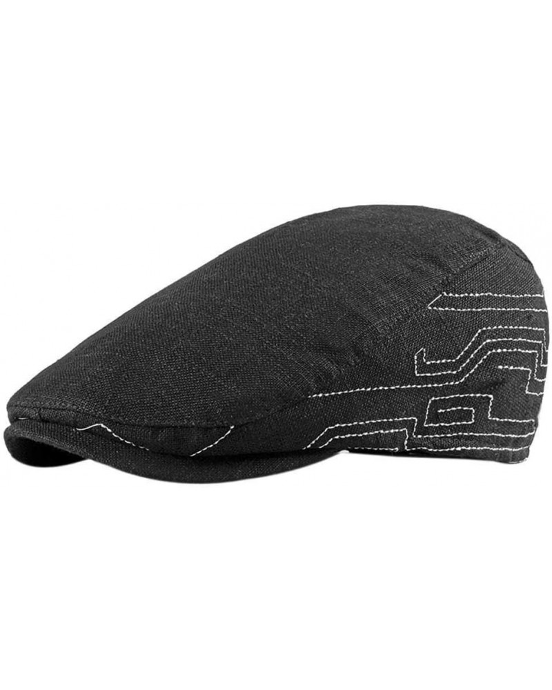 Mens Womens Summer Thin Plain Flat Cap Hat Adjustable Black $9.87 Newsboy Caps