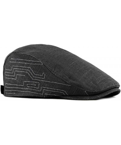 Mens Womens Summer Thin Plain Flat Cap Hat Adjustable Black $9.87 Newsboy Caps