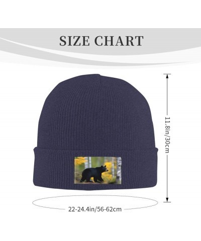 Black Knit Hat Cap rge and Small Black Bears Picture Soft Good Elasticity Suitable for Outdoor Sports Navy Blue $10.58 Skulli...