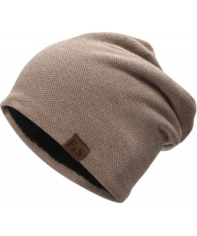 Hat Hedging Knitted Plus Confinement Warm All- Pile Hat Velvet Cap Cold Hat Baseball Caps Wallet Hat Khaki-2 $14.14 Skullies ...