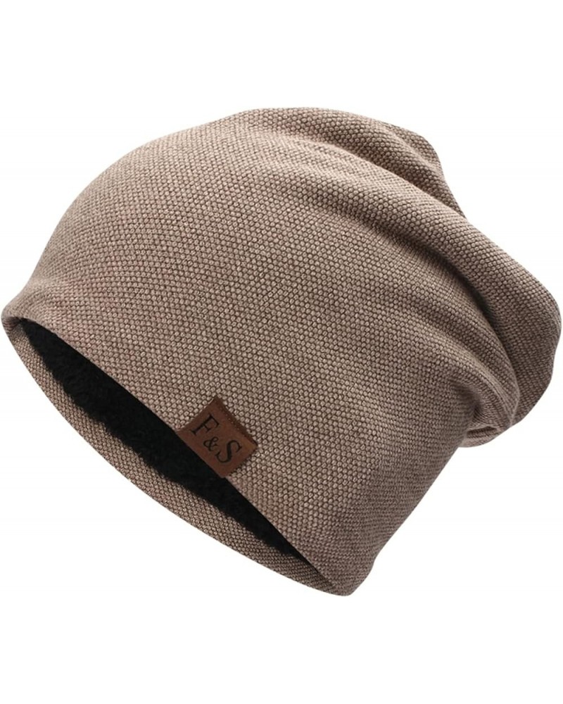 Hat Hedging Knitted Plus Confinement Warm All- Pile Hat Velvet Cap Cold Hat Baseball Caps Wallet Hat Khaki-2 $14.14 Skullies ...