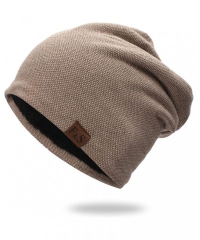 Hat Hedging Knitted Plus Confinement Warm All- Pile Hat Velvet Cap Cold Hat Baseball Caps Wallet Hat Khaki-2 $14.14 Skullies ...