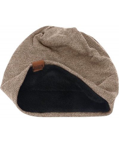 Hat Hedging Knitted Plus Confinement Warm All- Pile Hat Velvet Cap Cold Hat Baseball Caps Wallet Hat Khaki-2 $14.14 Skullies ...