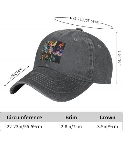 Washed Cowboy Baseball Cap Snapback Hats Adjustable Dad Hat Trucker Hats for Women Men Black Deep Heather $11.39 Baseball Caps