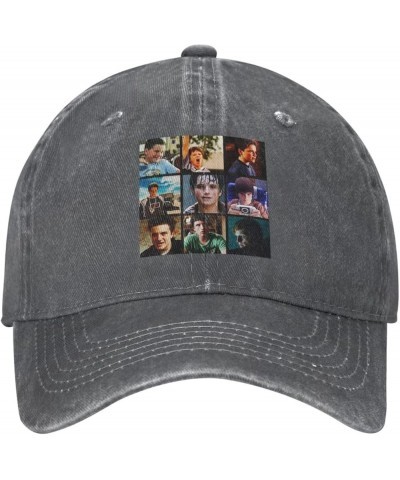 Washed Cowboy Baseball Cap Snapback Hats Adjustable Dad Hat Trucker Hats for Women Men Black Deep Heather $11.39 Baseball Caps