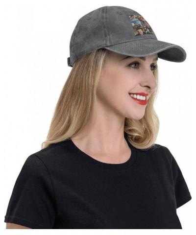 Washed Cowboy Baseball Cap Snapback Hats Adjustable Dad Hat Trucker Hats for Women Men Black Deep Heather $11.39 Baseball Caps