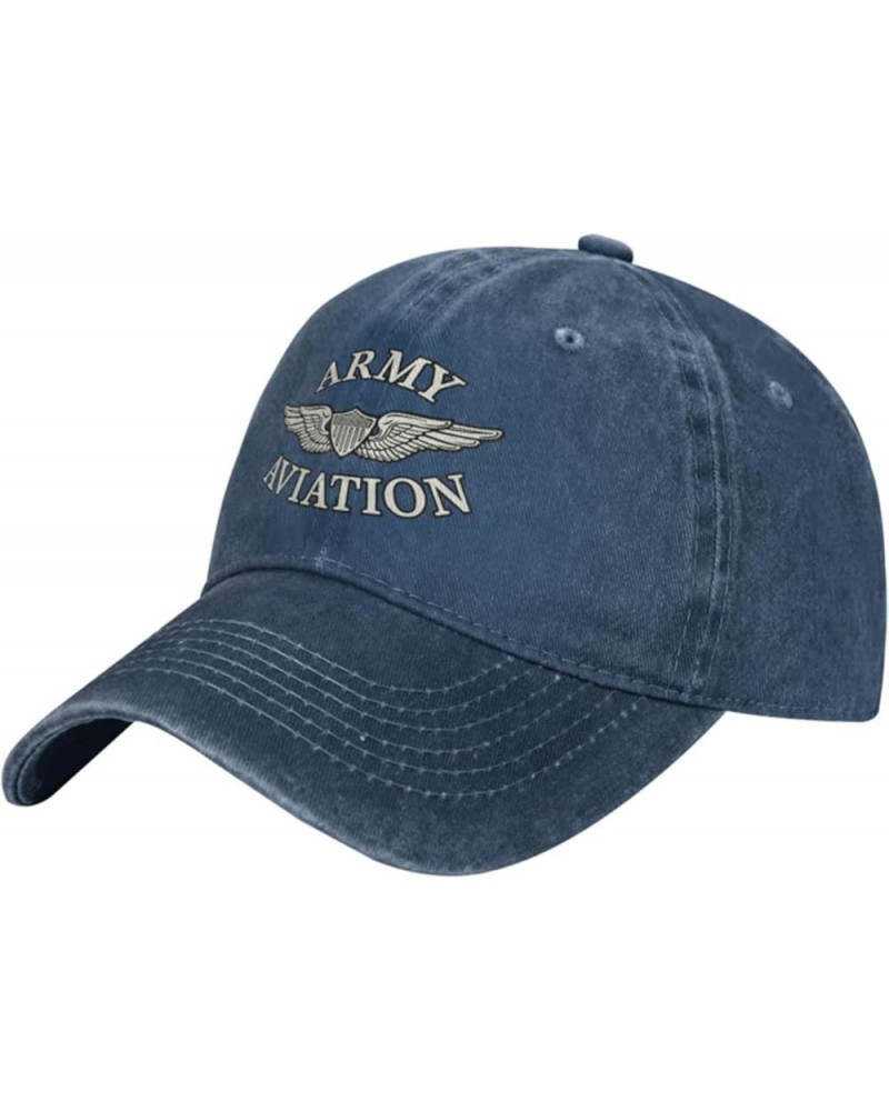 Army Aviation with Aircrew Wing Denim Baseball Cap Hat Adjustable Cowboy Hat Navy Blue $10.32 Baseball Caps