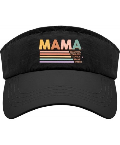 Mama Beautiful fearlesses Lovely Brave Strong Cap Sun Visors for Women Sun Visor Packable Visor Hat Allblack $10.56 Visors