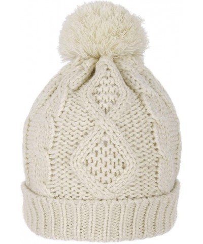 Adult Women's 3 Piece Winter Set - Pompom Beanie Hat, Scarf, & Mittens Beige Tassels Glove W/ Lined $23.19 Skullies & Beanies