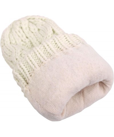 Adult Women's 3 Piece Winter Set - Pompom Beanie Hat, Scarf, & Mittens Beige Tassels Glove W/ Lined $23.19 Skullies & Beanies