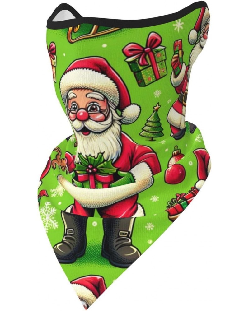 Reusable Face Cover Bandana Neck Gaiter Santa-Claus-Merry-Christmas Breathable Outdoor Balaclavas $10.99 Scarves