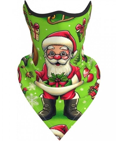 Reusable Face Cover Bandana Neck Gaiter Santa-Claus-Merry-Christmas Breathable Outdoor Balaclavas $10.99 Scarves