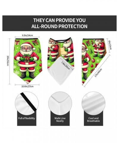 Reusable Face Cover Bandana Neck Gaiter Santa-Claus-Merry-Christmas Breathable Outdoor Balaclavas $10.99 Scarves