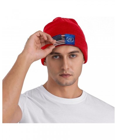 Us United Nations America Flag Beanie Hat Skull Knit Warm Cap Women Men Soft Stretch for Winter1 Red $14.02 Skullies & Beanies