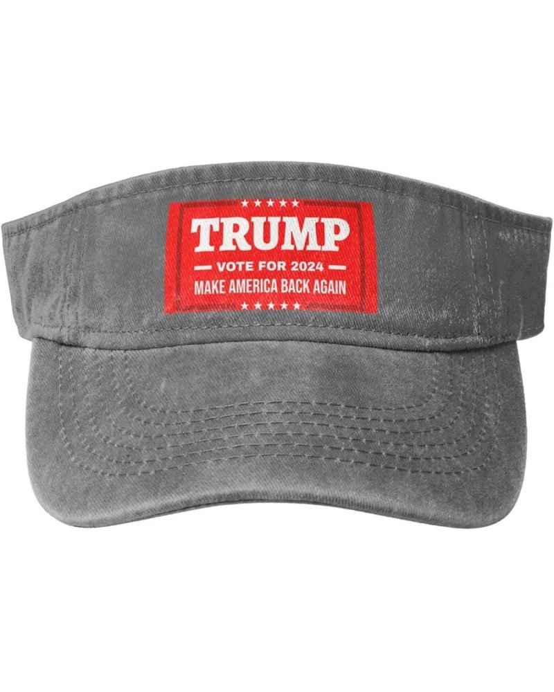 Vote for Trump in 2024 Make America Back Again Sun Visor Hats for Women Men Adjustable Sports Sun Hats Cotton Golf Cap Gray $...