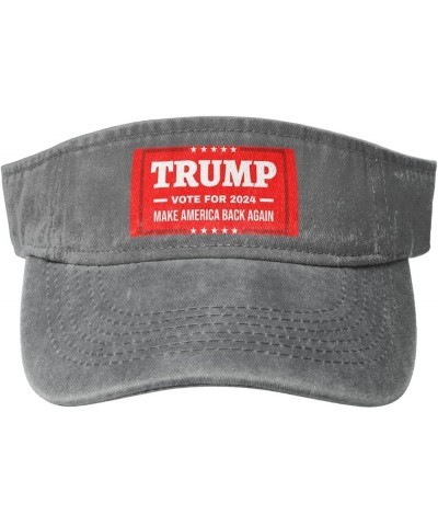 Vote for Trump in 2024 Make America Back Again Sun Visor Hats for Women Men Adjustable Sports Sun Hats Cotton Golf Cap Gray $...