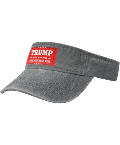 Vote for Trump in 2024 Make America Back Again Sun Visor Hats for Women Men Adjustable Sports Sun Hats Cotton Golf Cap Gray $...