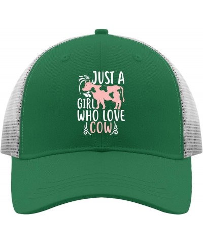 Cow Baseball Cap Just A Girl Who Loves Cows Dad Hat, Funny Hat for Men Green $9.43 Baseball Caps