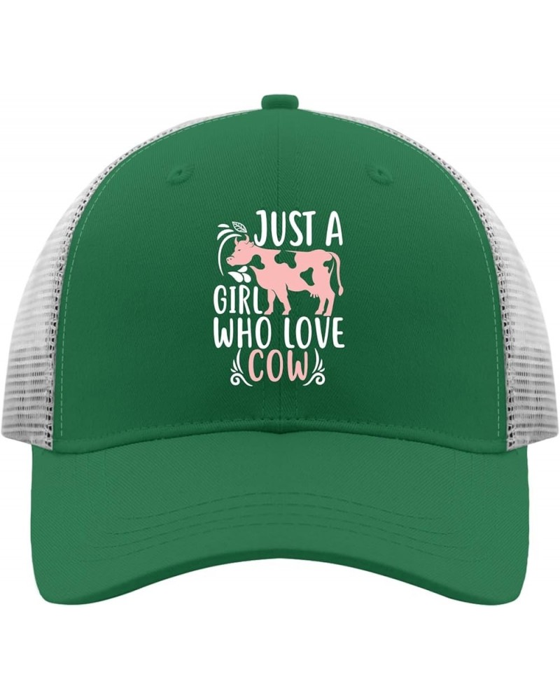 Cow Baseball Cap Just A Girl Who Loves Cows Dad Hat, Funny Hat for Men Green $9.43 Baseball Caps