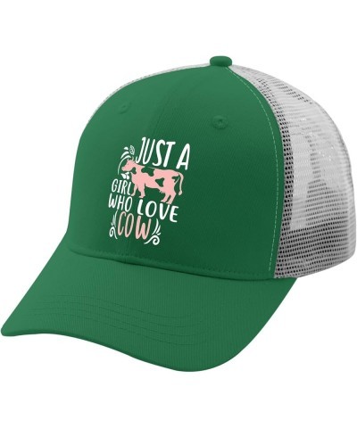 Cow Baseball Cap Just A Girl Who Loves Cows Dad Hat, Funny Hat for Men Green $9.43 Baseball Caps