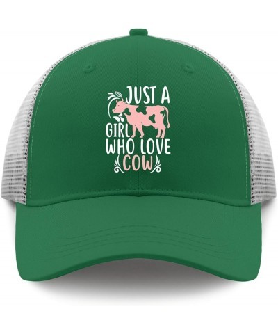 Cow Baseball Cap Just A Girl Who Loves Cows Dad Hat, Funny Hat for Men Green $9.43 Baseball Caps