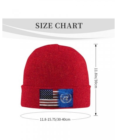 Us United Nations America Flag Beanie Hat Skull Knit Warm Cap Women Men Soft Stretch for Winter1 Red $14.02 Skullies & Beanies