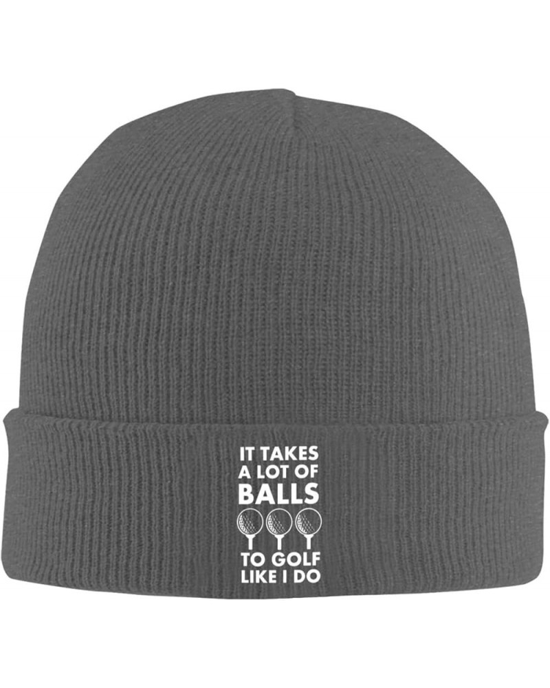 It Takes A Lot of Balls to Golf Like I Do for Unisex Warm Soft Winter Warm Knitted Cap Deep Heather $11.16 Skullies & Beanies