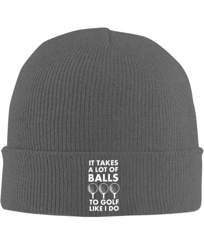 It Takes A Lot of Balls to Golf Like I Do for Unisex Warm Soft Winter Warm Knitted Cap Deep Heather $11.16 Skullies & Beanies