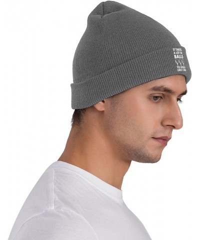 It Takes A Lot of Balls to Golf Like I Do for Unisex Warm Soft Winter Warm Knitted Cap Deep Heather $11.16 Skullies & Beanies