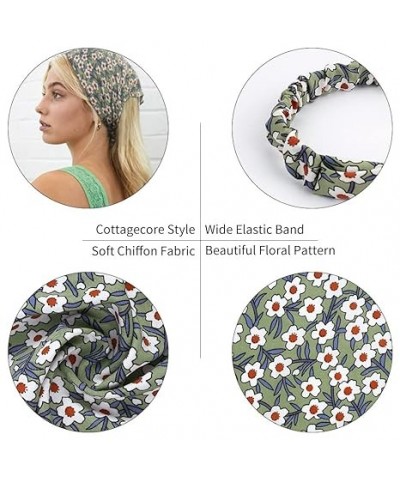 Lattice Hair Scarf Headband 5 Pcs Hair Bandanas for Women Bandana Headband Chiffon Head Kerchief Headband Elastic Head Bandan...