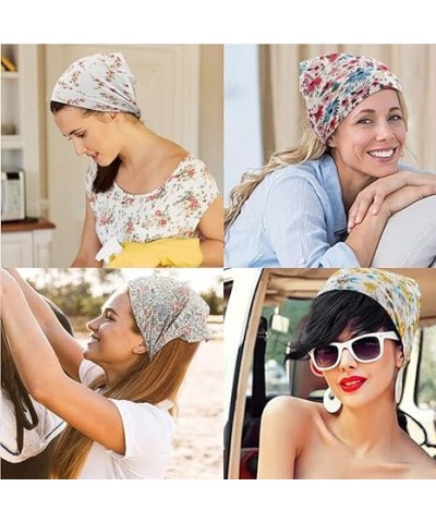 Lattice Hair Scarf Headband 5 Pcs Hair Bandanas for Women Bandana Headband Chiffon Head Kerchief Headband Elastic Head Bandan...