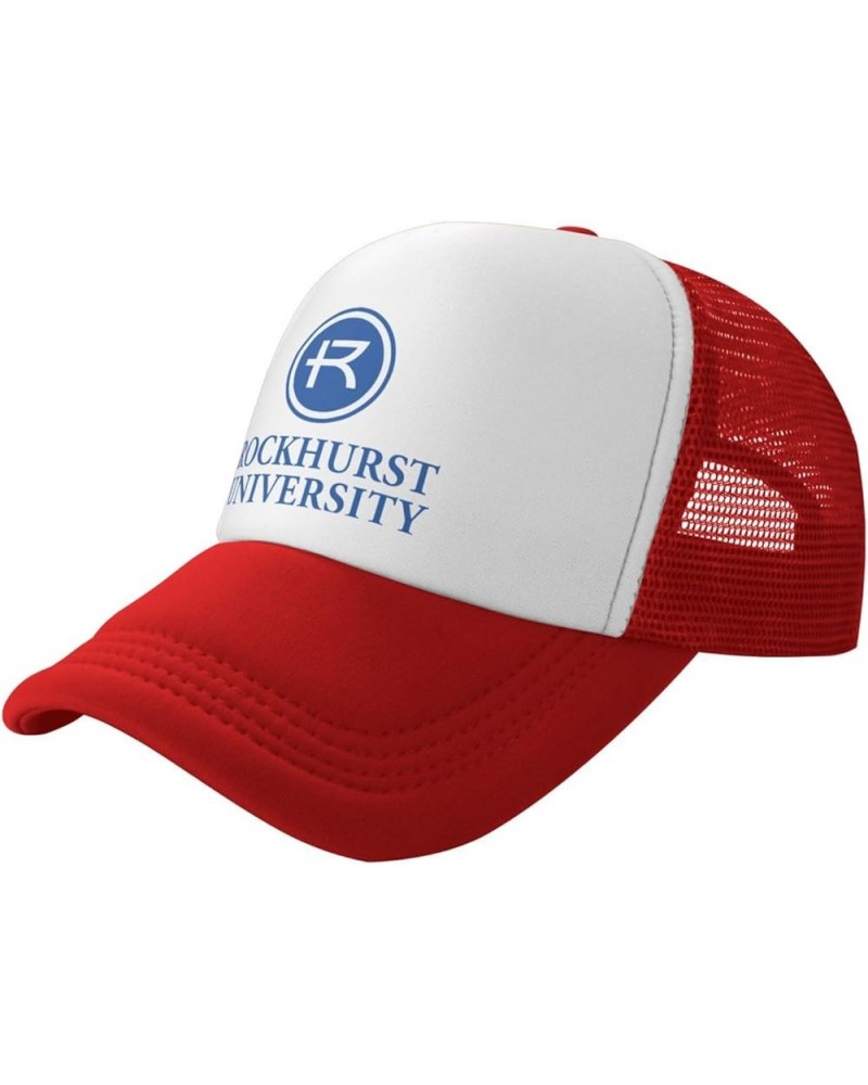 Rockhurst University Logo Trucker Hats for Both Men and Women - Mesh Baseball Snapback Hats Red $10.04 Baseball Caps