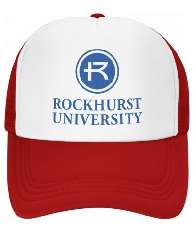 Rockhurst University Logo Trucker Hats for Both Men and Women - Mesh Baseball Snapback Hats Red $10.04 Baseball Caps